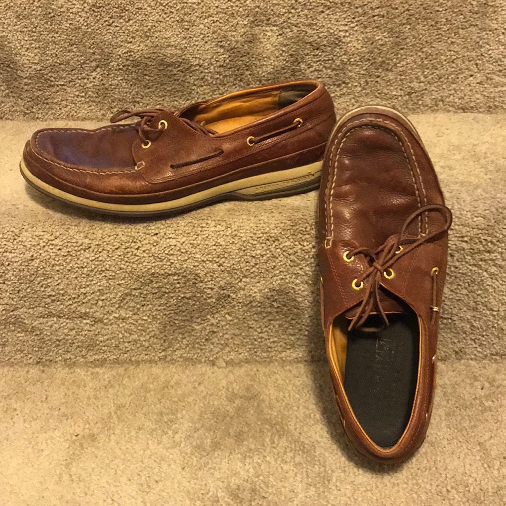 Brown Sperry Top- Siders - Size 14
